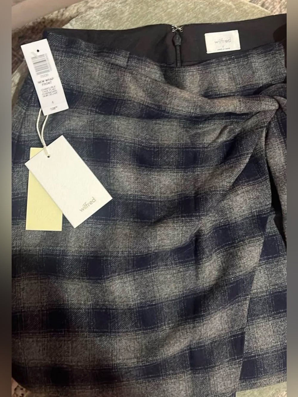 Wilfred Plaid Wrap Skirt - Picture 2 of 4